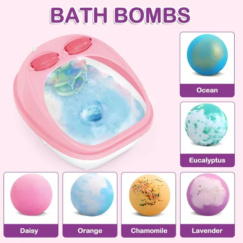 Miniatura 3 de Juego de regalo para el día de spa para niñas, regalo de cumpleaños de Navidad, arte de uñas, salón de belleza, kit de accesorios de spa para pies