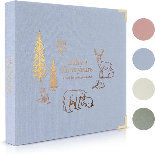 Miniatura 26 de Libro de recuerdos de bebé para niños y niñas – Libro atemporal para bebés de 5 años – Libro de recortes de diario neutro o álbum de fotos
