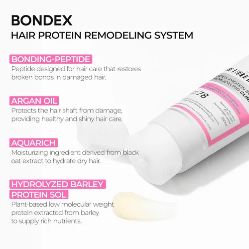 Miniatura 6 de Dr.Melaxin Bondex Protein Bonding Remodeling Conditioner 2ea+Shampoo 1ea Clínica capilar para cabello brillante Fortalecimiento de queratina