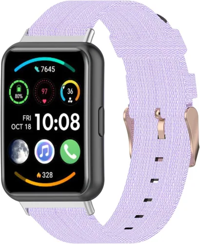 Miniatura 21 de Senter Correas de repuesto de nailon suave de liberación rápida para Huawei Watch Fit 2 Smart Watch Amarillo