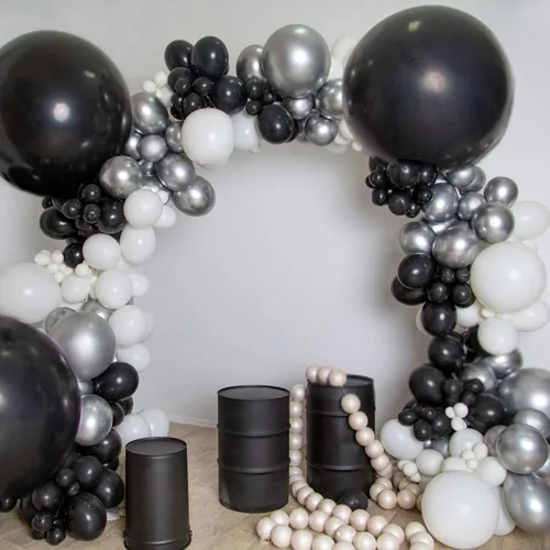 Miniatura 6 de Globos grandes de 36 pulgadas, 9 unidades, globos negros gigantes de látex, globos grandes para decoración de cumpleaños, bodas y fiestas. (Negro)