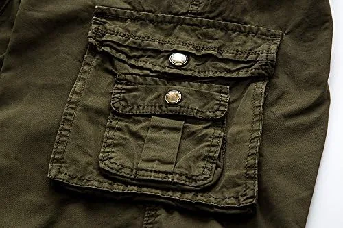 Miniatura 5 de Leward Pantalones cortos cargo de sarga de algodón para hombre, ligeros para uso al aire libre
