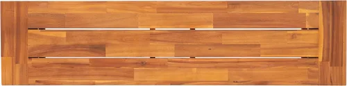 Miniatura 8 de BizChair Banco de madera de acacia maciza, parte superior de listones con acabado natural, patas de madera acampanadas negras, 500 libras. Capacidad
