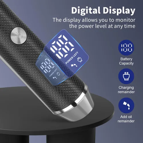 Miniatura 4 de KEMEI Recortadora de barba profesional para hombres, afeitadora eléctrica de aluminio y juego de aseo facial para hombres, recortadora de precisión