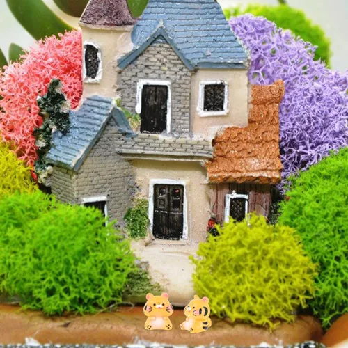 Miniatura 4 de NUOBESTY Juego de adornos de mini tigre, 7 figuras de resina de 1.02 pulgadas, modelos creativos de tigre pequeño, decoración de escritorio