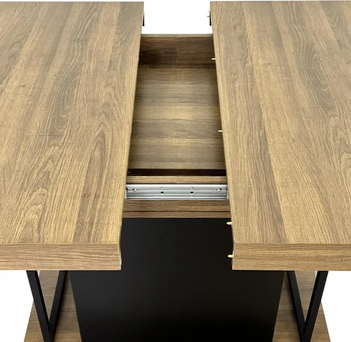 Miniatura 8 de KEIKI Mesa de comedor extensible de 62.99 a 78.7 pulgadas, moderna mesa de cocina extensible de granja para 6 a 10 personas, mesa de conferencia