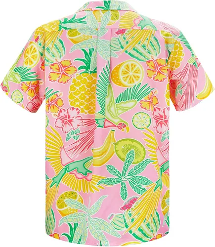 Miniatura 111 de Camisa hawaiana para hombre, con estampado floral, cómoda, con botones, casual, manga corta, ropa de playa para hombre