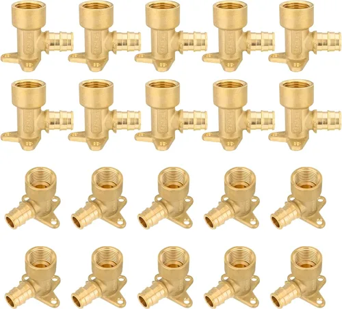 Miniatura 16 de HeSun Paquete de 10 accesorios Pex A, codo de oreja de expansión de 1/2 pulgada, rosca NPT hembra de 1/2 pulgada x expansión Pex A de 1/2 pulgada