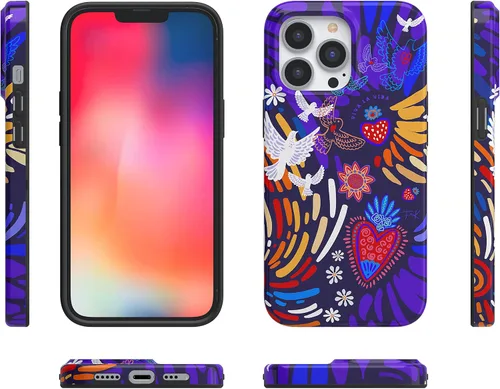 Miniatura 6 de Funda para iPhone 14 Pro Max Casely Viva La Vida Collage de Frida Kahlo Diseño Clásico Ultradelgado Compatible con MagSafe