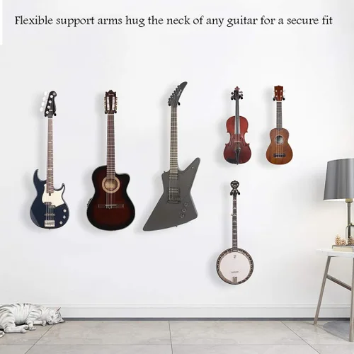 Miniatura 3 de Soporte de pared para guitarra, gancho de soporte de metal negro para guitarras