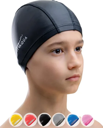 Miniatura 14 de Gorro de natación de Spandex con capa protectora/ Gorro de natación cómodo para mujeres, hombres, adultos y niños Plata - Tamaño adulto