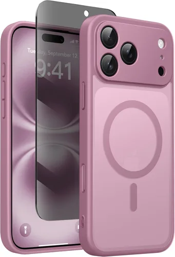Miniatura 20 de GolbinBox Funda magnética para iPhone 15 Pro, compatible con MagSafe, protección completa de la cámara, protector de pantalla de privacidad