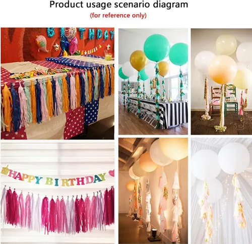 Miniatura 4 de We Moment Borlas de Papel de Seda Azul Marino Azul Claro Guirnalda de Borlas para Fiestas para Decoraciones de Fiestas, Kits de Bricolaje, 15 Piezas