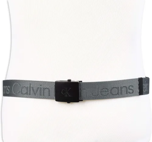 Miniatura 5 de Calvin Klein de los hombres ajustable Firma algodón belt-white