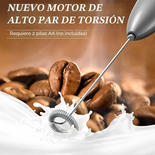 Miniatura 4 de SIMPLETASTE Espumador de Leche Manual Operado con Batería Eléctrico Creador de Espuma, Mezclador de Bebidas con Batidor de Acero Inoxidable