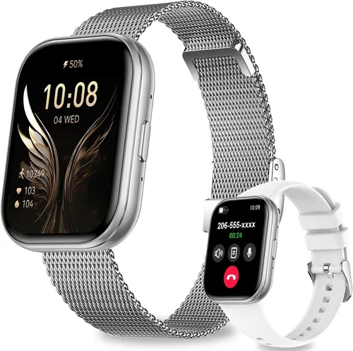 Miniatura 11 de Relojes inteligentes para mujeres y hombres, reloj inteligente con pantalla HD de 1.75 pulgadas, contestar/hacer llamadas para Android iOS