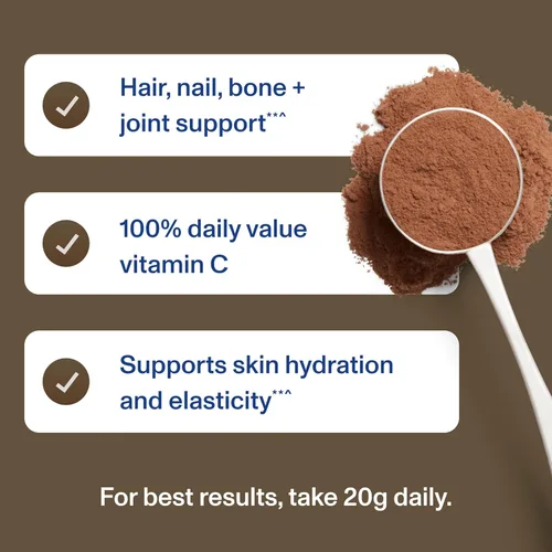 Miniatura 4 de Vital Proteins Péptidos de colágeno avanzados, péptidos hidrolizados con ácido hialurónico y vitamina C - Polvo sabor chocolate, 24.7 onzas