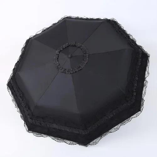 Miniatura 2 de zmgmsmh Paraguas plegable de cierre automáticoabierto paraguas de viaje plegable resistente a los rayos UV sombrilla de encaje de princesa sombrilla