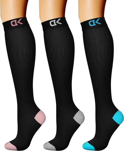 Miniatura 80 de CHARMKING - Calcetines de compresión para mujeres y hombres (3 pares), 15-20 mm Hg, el mejor apoyo para atletismo, running o ciclismo, mejora