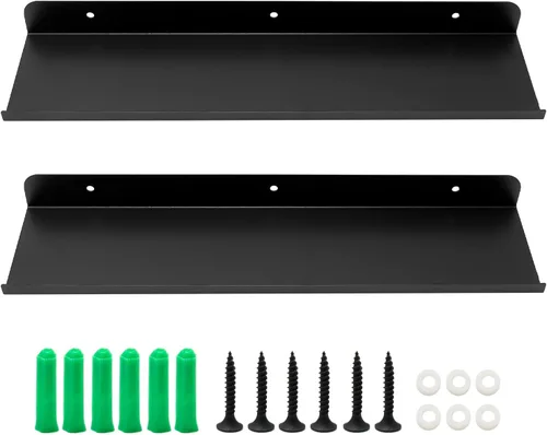 Miniatura 9 de Anxingo Estantes flotantes para montar en la pared, estantes pequeños de metal para montar en la pared, estantes flotantes de pared, estante