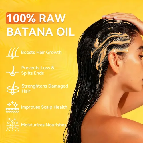 Miniatura 3 de Aceite de batana - Acondicionador orgánico para el cabello de Batana restaura el cabello fino y el cuero cabelludo dañados, máscara de pasta