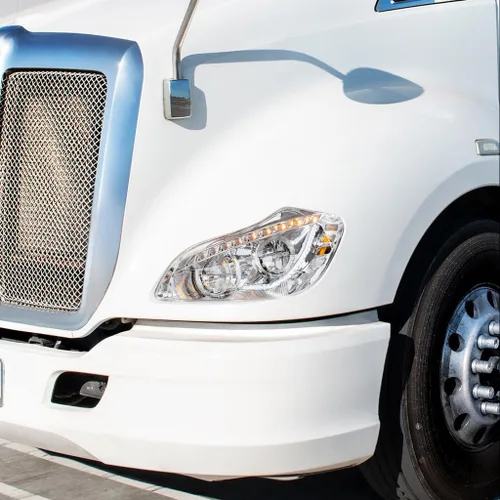 Miniatura 5 de Faros LED cromados para Kenworth T680 2013-21 conductor y pasajero
