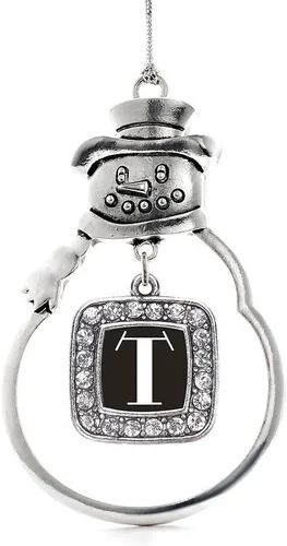 Miniatura 112 de Inspired Silver - Adorno de rodillo de reina - Adorno cuadrado de plata con muñeco de nieve con joyas de circonita cúbica