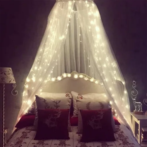 Miniatura 14 de Mosquitera con Dosel para Cama de Niñas, Cortinas de Cama King con Dosel Tamaño Full Queen desde el Techo, Mosquitera de Cúpula Tienda de Cama Twin