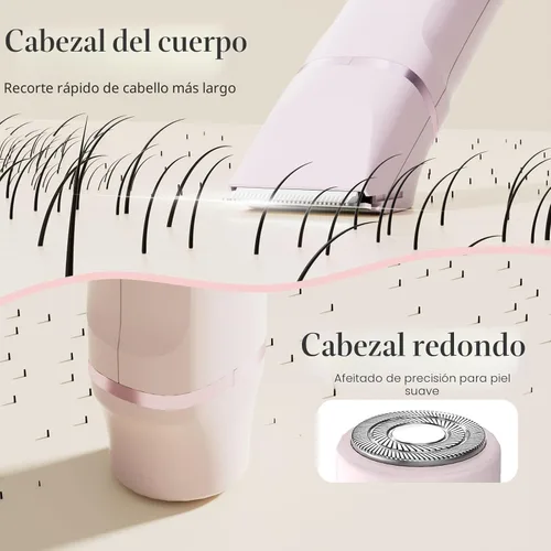 Miniatura 3 de Recortadora de bikini para mujer, maquinilla de afeitar eléctrica sin dolor para piel de seda, afeitadora corporal inalámbrica para viajes