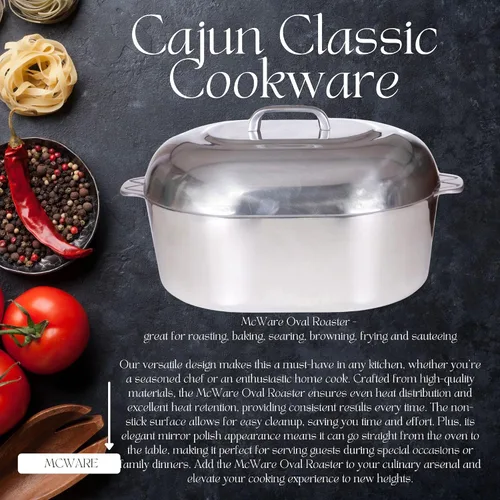 Miniatura 2 de Asador ovalado de aluminio de 15 pulgadas, McWare by Cajun Classic Cookware
