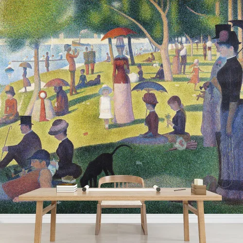 Miniatura 3 de wall26 - Una tarde de domingo en la isla de La Grande Jatte por Georges Seurat - Postimpresionismo francés - Puntillismo - Mural de pared grande