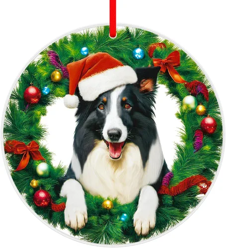 Miniatura 12 de FaCraft Marco de Fotos Navideño para Perro - Adornos Navideños 2025, Mejores Adornos para Perros para Decoraciones de Árbol de Navidad, Adornos