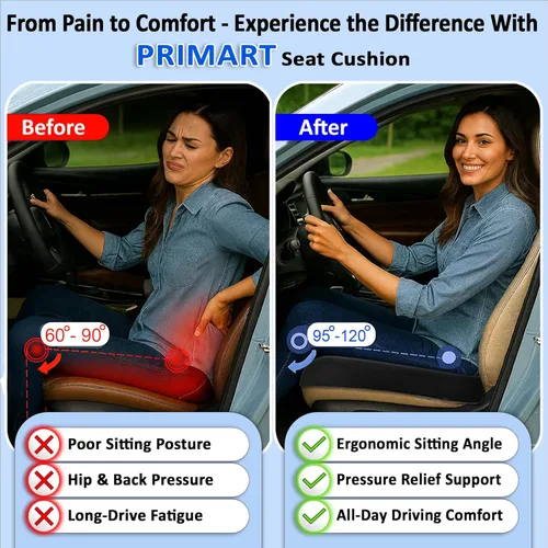 Miniatura 8 de Cojín de asiento de espuma viscoelástica, cojín ergonómico para silla de oficina para espalda, coxis, ciática y alivio del dolor de coxis y alivio