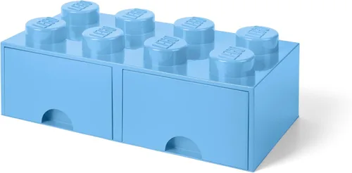 Miniatura 13 de LEGO - Cajón de ladrillos, 8 perillas, 2 cajones, caja de almacenamiento apilable, color verde menta aguamarina Verde oscuro