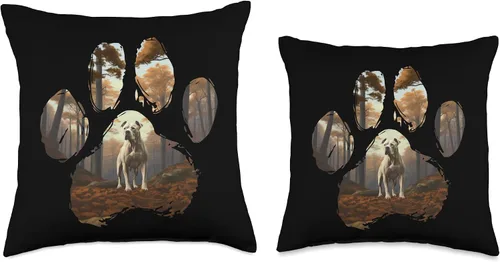 Miniatura 3 de Dogo Argentino Mountain Paw Design Dog Mom Dad Throw Pillow