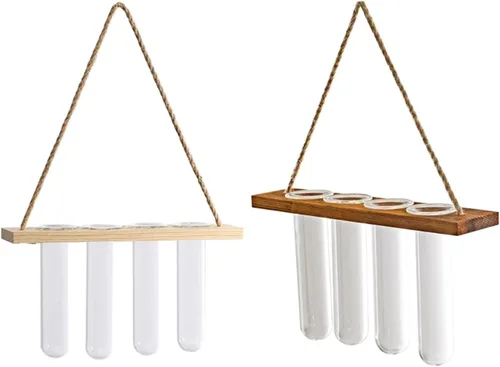 Miniatura 5 de Liudan Wall Hanging Planter Glass Terrarium Air Planter Holder Plant Hanger Flower Pot with Frame 4 Tubes for Living Room Indoor Decor Office