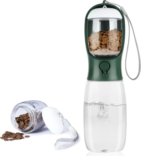 Miniatura 20 de Botella de agua para perros con recipiente para alimentos, dispensador de agua portátil a prueba de fugas para mascotas, para caminar, senderismo