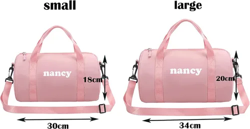 Miniatura 3 de Bolsa de lona personalizada, nombre bordadopatrón deportivo, bolsa de viaje con compartimento para zapatos, regalo personalizado para hombres