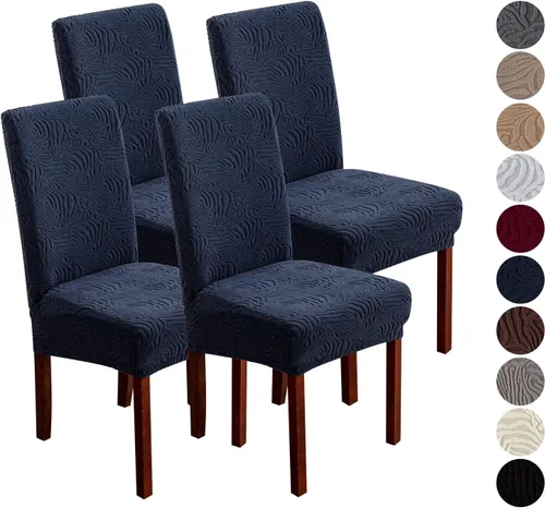 Miniatura 17 de Fundas para silla de comedor, Fundas para sillas de comedor elásticas Parsons, Protector para sillas de comedor y cocina, Extraíbles, Lavables