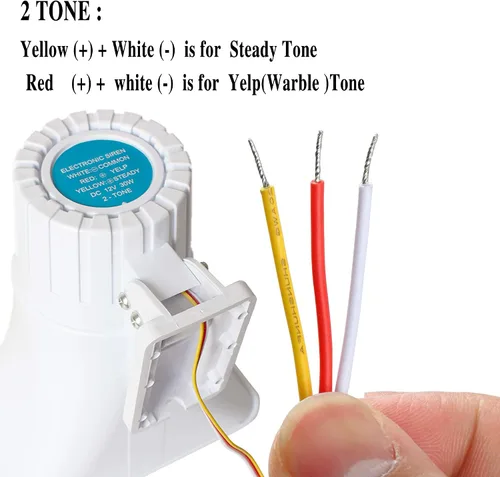 Miniatura 5 de Sirena de alarma de 30 W, sirena de seguridad eléctrica autónoma de doble tono para exteriores con soporte, 6-12 V CC 1.1 Ah 130 db 8 x 5.5 x 9