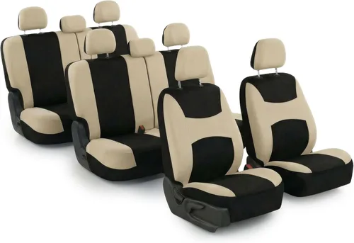 Miniatura 18 de Juego de funda para asiento bolsas de aire de tela negra ligera y fresca FH Group FH-FB030115-SEAT lista para separar; se ajusta a la mayoría de Rosa