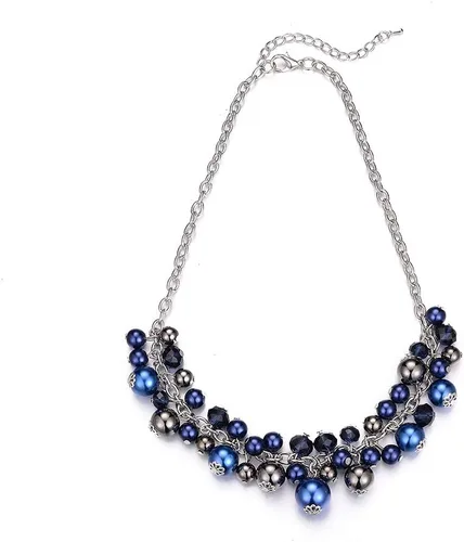 Miniatura 5 de Collares con colgante de cadena corta para mujer, joyería de moda de plata con perlas y cuentas de cristal, regalos de cumpleaños para mujer