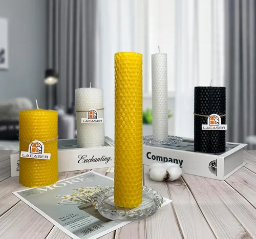 Miniatura 5 de Kit de fabricación de velas de cera de abeja Lacaser, 10 piezas de 20,3 cm x 20,3 cm, hojas 100% de cera de abeja para hacer velas - Incluye adornos