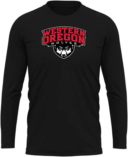 Miniatura 125 de Camisa deportiva de manga larga oficial de la NCAA Collegiate para hombre, colección negra con logotipo primario