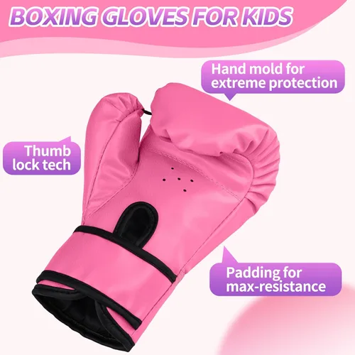 Miniatura 3 de Guantes de boxeo para niños de 3 a 8 años, niños y niñas, guantes de entrenamiento y sparring de boxeo para niños y pequeños para saco de boxeo