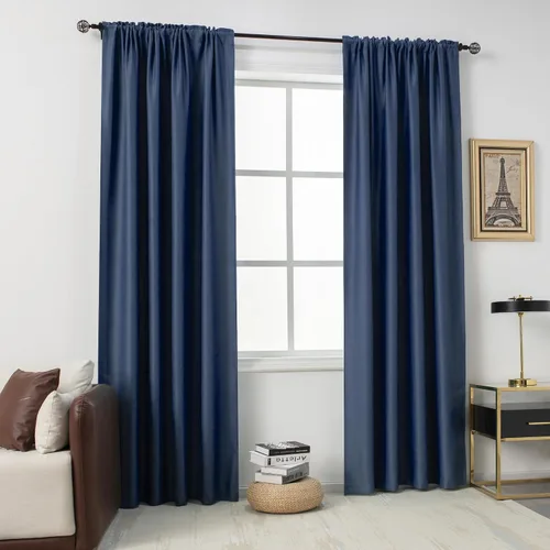 Miniatura 26 de DUALIFE Cortinas opacas de 45 pulgadas de largo, 2 paneles para ventanas pequeñas de dormitorio, aislamiento térmico, bolsillo para barra, cortinas