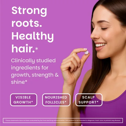 Miniatura 3 de EZ Melts Hair Health Complete - Suplemento capilar para apoyar la fuerza y el crecimiento, incluye AnaGain Nu, biotina, apigenina, sílice de bambú