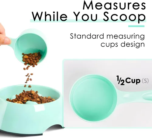 Miniatura 3 de Super Design Cuchara de comida para perros de 1/2 taza para contenedor, cuchara medidora de melamina para perros, gatos, pájaros y conejos, cuchara