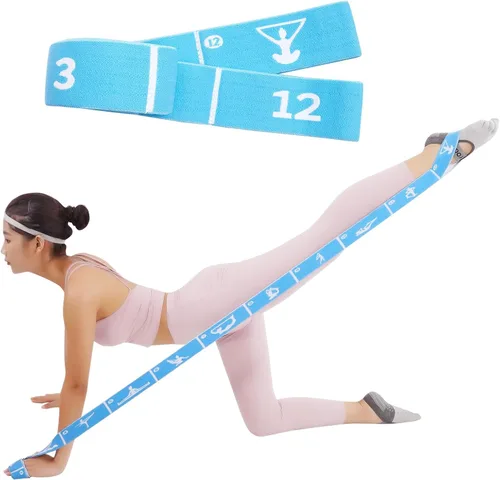Correa de yoga con bucles de 10/12 – Banda elástica multifuncional para pilates, danza, gimnasia, terapia física, entrenamiento de flexibilidad y