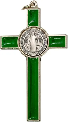 Miniatura 2 de Medalla de San Benito Crucifijo Santo Patrón de los Estudiantes y Europa Incluye estuche y cordón Gran regalo católico para la primera